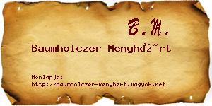 Baumholczer Menyhért névjegykártya